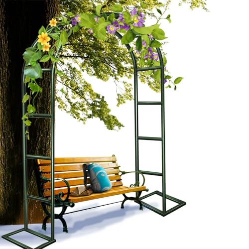 Arche de jardin en métal pour plantes grimpantes, arche de mariage, treillis pour vignes de 200 à 230 cm de hauteur, tonnelle de portail de jardin en vert,...