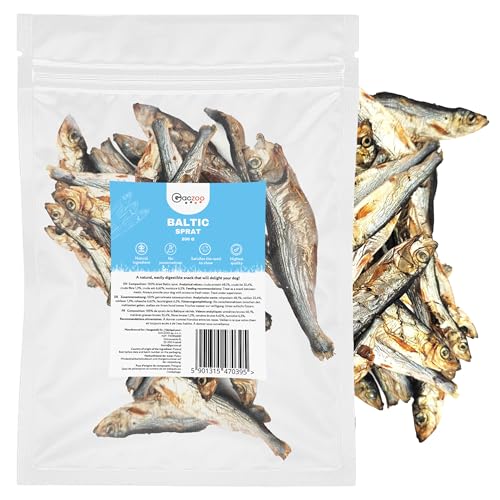 Gaczoo - Sprotten für Hunde Getrocknet - Getrockneter Fisch für Hund - 100% Trockenfisch, Hundeleckerli, Trainingsleckerli - ohne Zusätze, reich an Omega 3, Fettarm - 200g