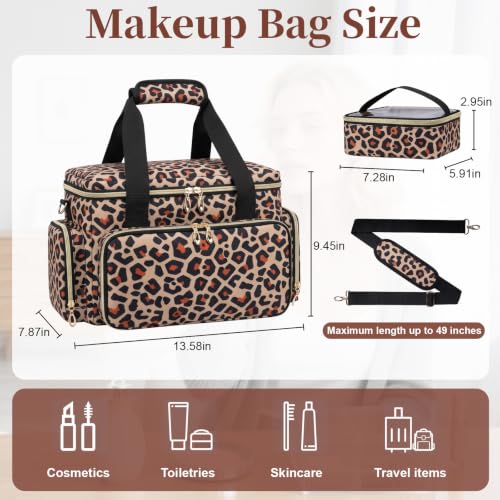 Image of GDNasist Large Makeup Bag, Portable Travel Makeup Bag Organizer