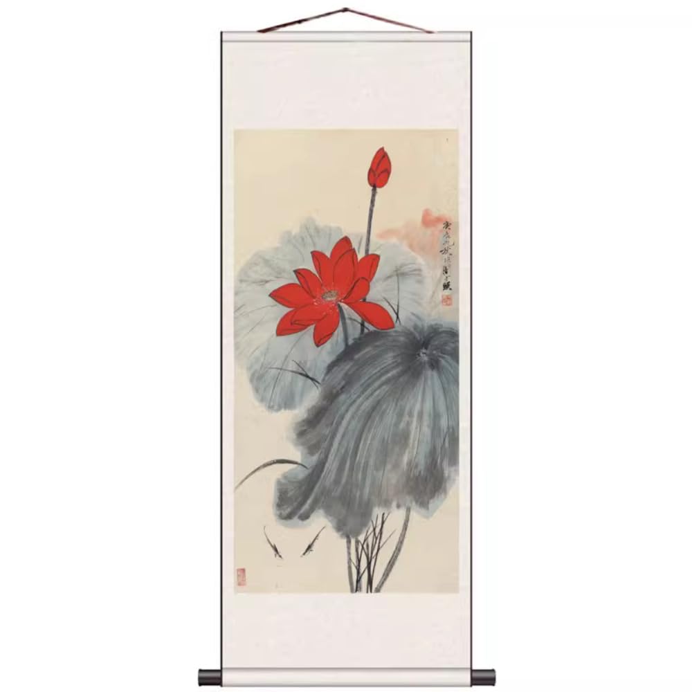KEXYOAN Chinese Style Scroll Painting Flowers Birds in The Living Room