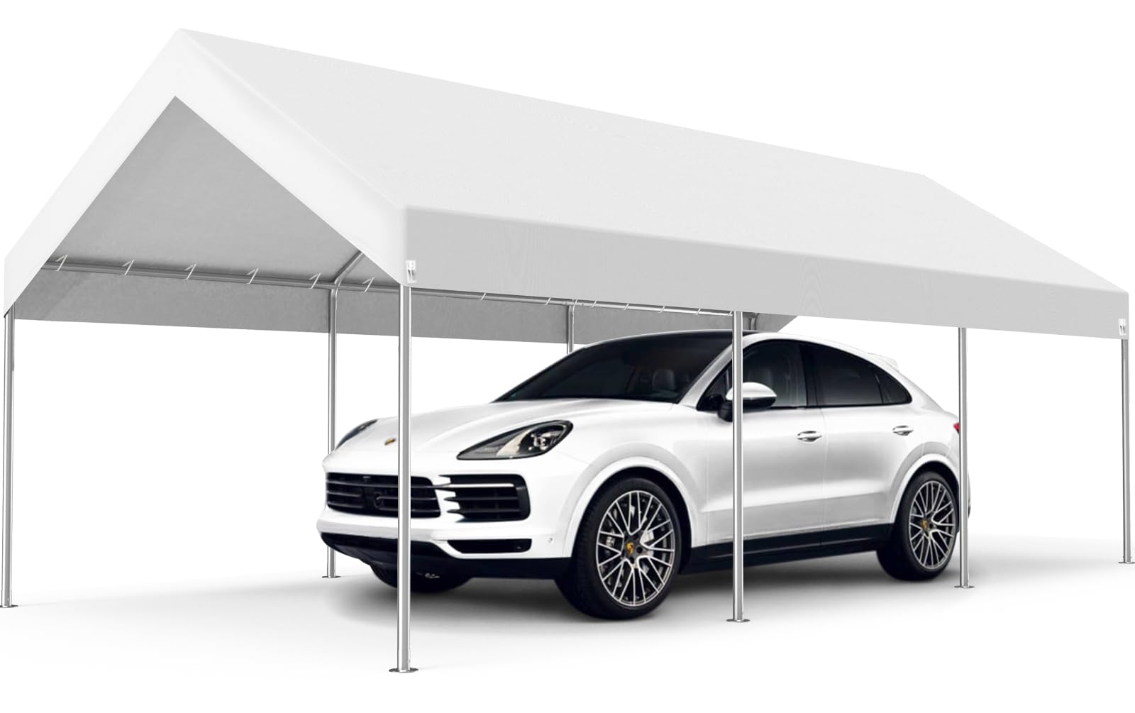 MASTERCANOPY 3x6M Heavy Duty Carport Car Canopy Outdoor Storage Shed Garage Party Tent Gazebo, White