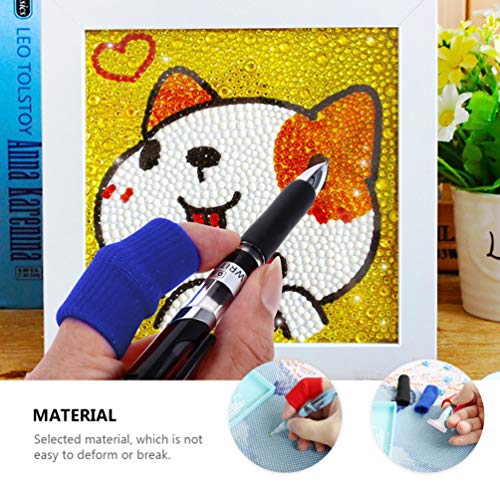 EXCEART 10Pcs Dedeiras Algodão Guardas Dedo Proteção Dedo Elástico Mangas Diamante Fornecimento de P