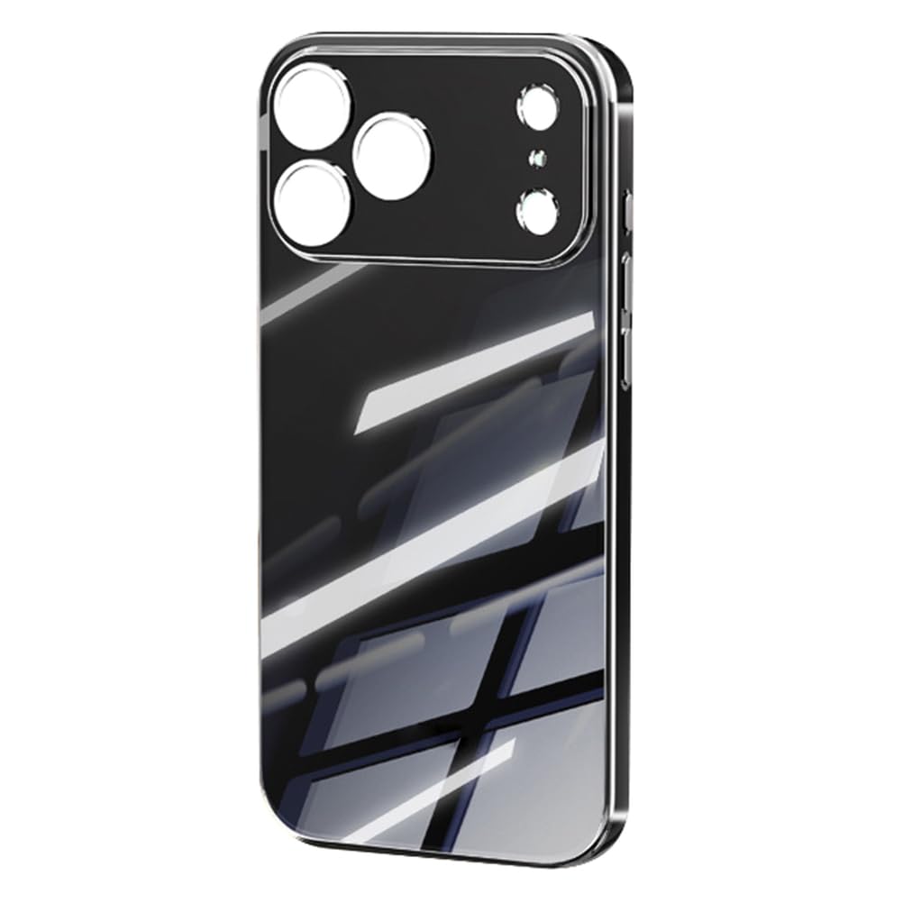 Delgada Carcasa para iPhone 17 Pro Max/17 Pro/Air/17, Protección De Cámara Chapado Lujo Funda de Móvil Silicona Resistente A Impactos,Negro,17 Pro