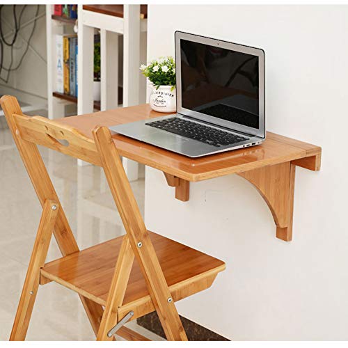 Bureau d'ordinateur pliant mural en bois pour optimiser une petite cuisine