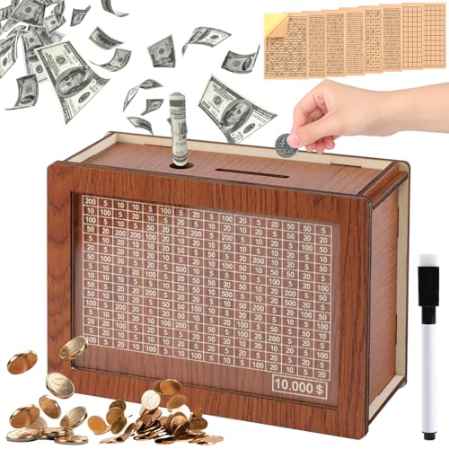 BYHANG Alcancía para Niños, Alcancia Digital Pesos Mexicanos, Caja Fuerte de Seguridad, Caja de Dinero con Contador para Ahorrar Dinero en Efectivo y Monedas,...