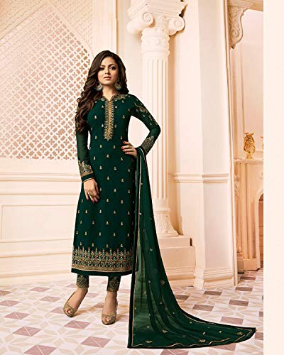 women's ready to wear georgette embroidered straight style salwar kameez 26012