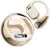 Open-Ear Wireless Earbuds, Bluetooth Air Conduction Headphones, 50 Hours Playtime, Waterproof, LED Digital, Wireless Gold Open Earbuds, Lightweight Design Fit Cycling, Running, Workout