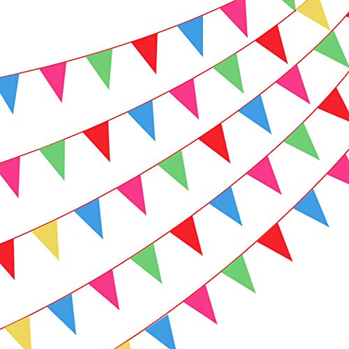 Amacoam 300 Piezas Banderines Fiesta Rojos Banderines de Tela 200 Metros Multicolor Banderín Banderines Cumpleaños Guirnaldas Decoracion Articulos de Fiesta Boda Cumpleaños Celebracion Jardín