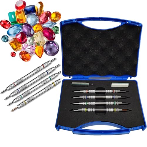 Mohs Hardness Test Kit – Test Pen with Storage Box, 304 Stainless Steel, Relative Hardness and Wear Resistance Test, Industrial Mineral Identification