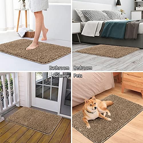 SHACOS Door Mat Large 80 X 120cm Dirt Trapper Low Profile Doormat Non-slip Machine Washable Entrance Rug Soft Absorbent Brown Barrier Floor Mat for Indoor Bedroom Hallway