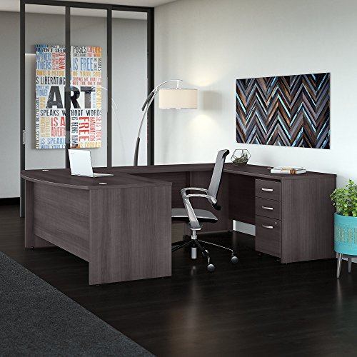 Studio C 72W X 36D U Shaped Desk With Mobile File Cabinet In Storm Gray #TOP1