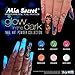 Mia Secret Glow In the Dark Acrylic Powder, 6 piece Set