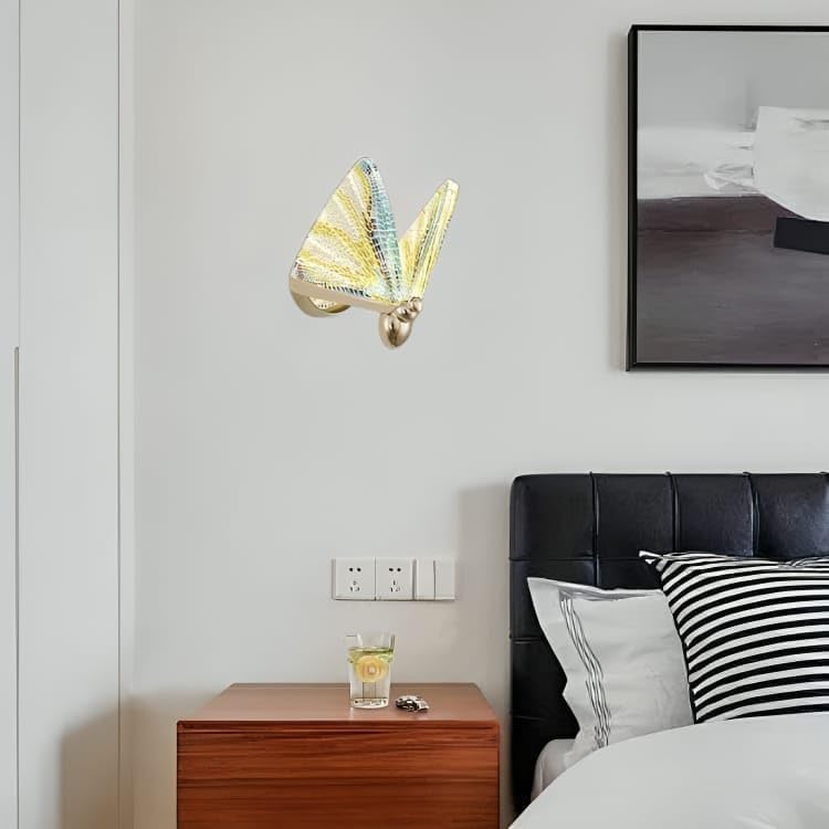 Image of Butterfly Acrylic Wall Light Bedroom Bedside Led Wall Lamp Creative Parlor Background Wall Decoration Wall Sconce Lighting.