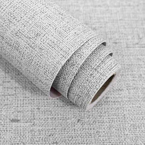 lenify Gray Grasscloth Wallpaper Peel and Stick Wallpaper Textured Contact Paper 15.7inch x 393.7inch Faux Linen Wallpaper Vintage Grasscloth Contact Paper Self Adhesive Removable Wallpaper Vinyl Cover