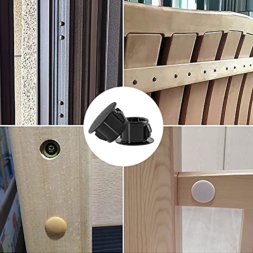 Murtenze 30 Pcs 13Mm (1/2") Black Hole Plugs, Plastic Flush Type Panel Plugs Fastener Cover, Round Plastic Snap In Locking Tubing Plug For Kitchen Cabinet Furniture #TOP5