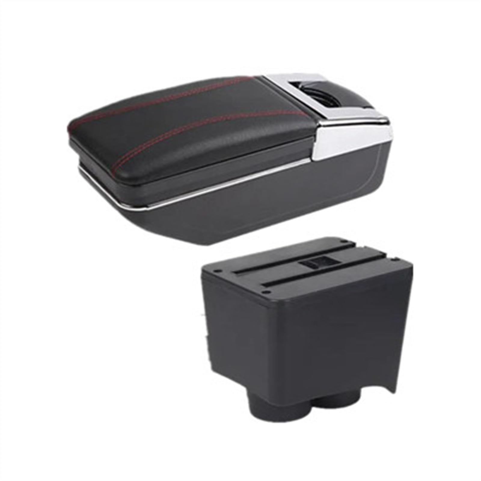 NOHEEU Car Armrest Box 2002-2009 Interior Retrofit Storage Accessories For Polo 9N 3 Mk4(A red line)