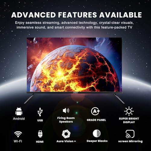 Image of Uniboom 80 CM (32 Inches) HD Smart QLED Android TV 1000+ Apps Support | USB Ports | Smart Voice Control | 30W Sonic Boom Speakers | Cloud Voice Connect | Frameless | UB32S-E-QCLB
