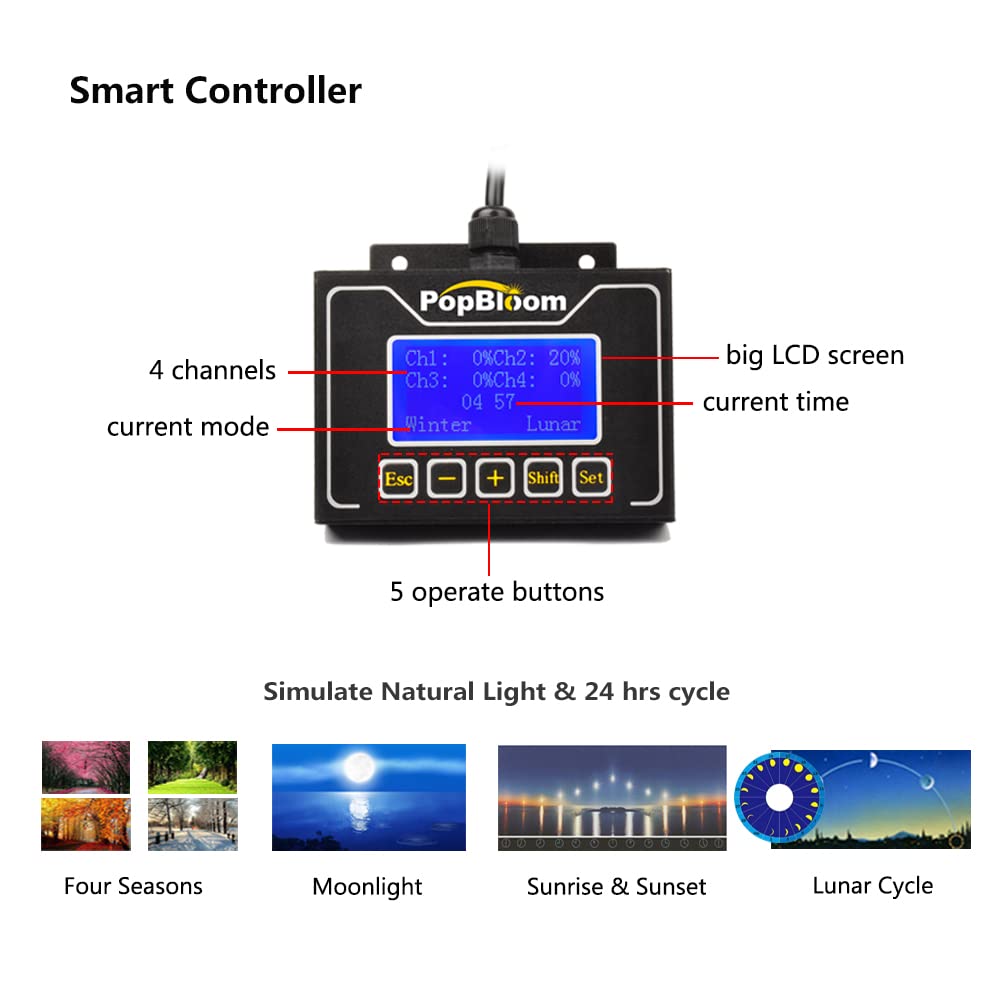PopBloom WiFi Aquarium Led Beleuchtung Lampe Für Aquarium Tank Marine