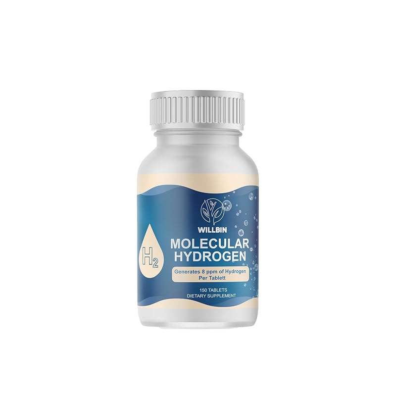 Willbin Tabletes para água com hidrogênio molecular 8 ppm com magnésio glicinato, 150 tabletes