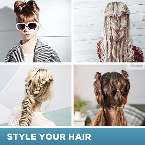 Clear Elastic Hair Bands 500 Pcs with Band Removal HookSoft, Strong 170mm Elastic Hair Ties for Kids, Girls & Women Clear Rubber Bands for Hair Braids, Ponytails, Wedding Hairstyles
