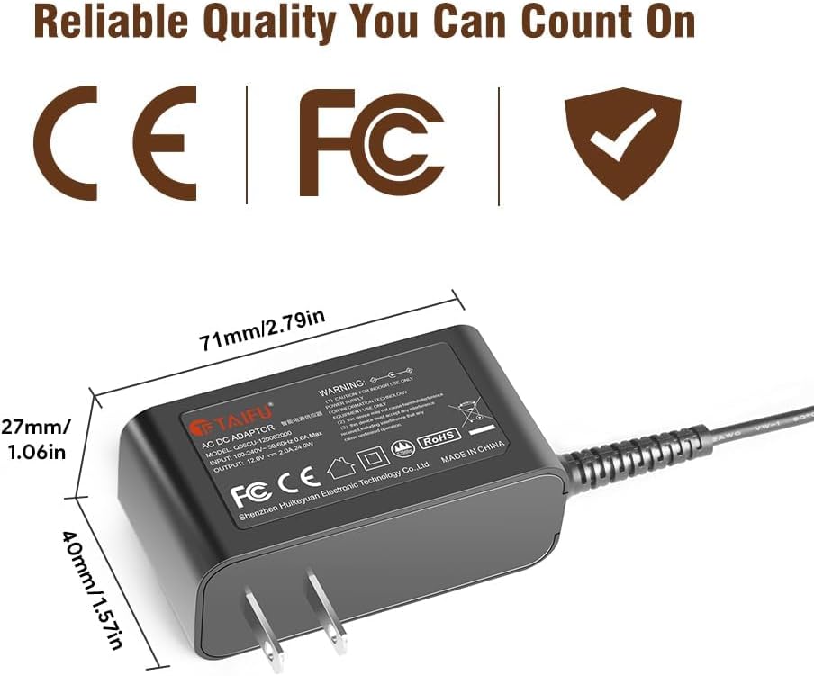 TAIFU 12V AC Adapter for Polar Active Ice 3.0, Cold Rush, Arctic Ice Clear, Circulating Cold, Circulating Cold, LEONNS, Vive Cold Therapy Machine, Ossur Cold Rush Compact Power Supply Cord