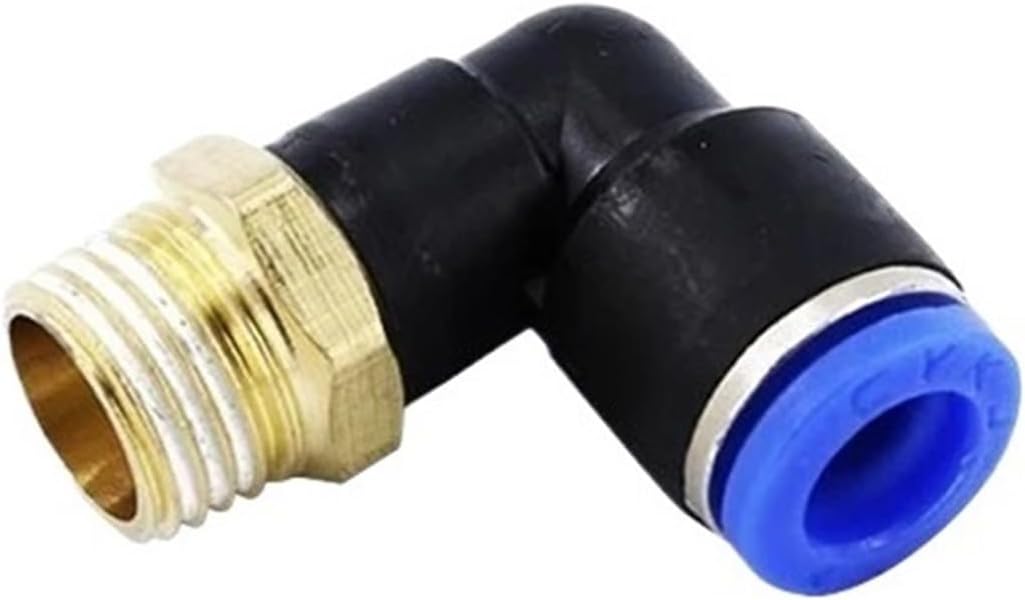 TaoHHU PL Elbow Pneumatic Air Connector 1/8 "1/4" 3/8 "1/2" Male Pneumatic Thread Tube Fitting Tube Air Push In Mount OD 4 6 8 10 12mm(PL12-04,1000 PCS)