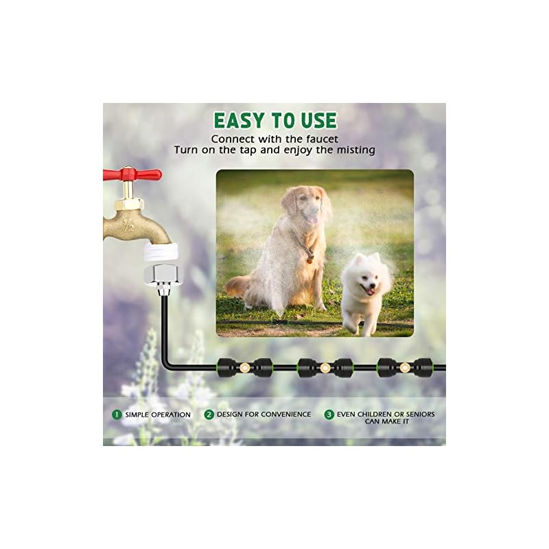Aimego Misters for Outside Patio - Water Misters for Cooling Outdoor Patios Porch Garden Yard Trampoline Backyard - Image 4