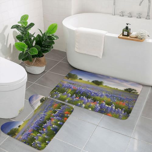 Tapis de bain microfibre noire haute densité absorbant et doux lot de 2