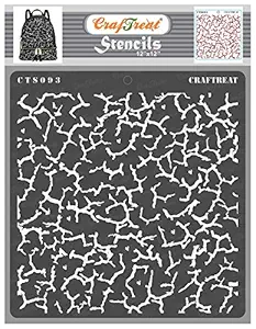 CrafTreat Stencil - Crackle | Reusable Painting Template for Art and Craft, Mixed Media, Wall Painting, Home Decor, DIY Albums, Card Making and Fabric Painting, 12