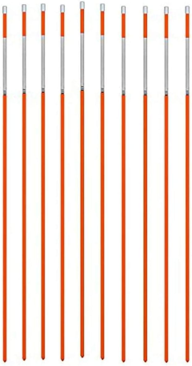 Fiberglass Innovations 665-1K Metal Caps, White Tape, HiViz Driveway Snow Pole Reflective Markers, 48", 1000 Pack, Hi-Viz Orange