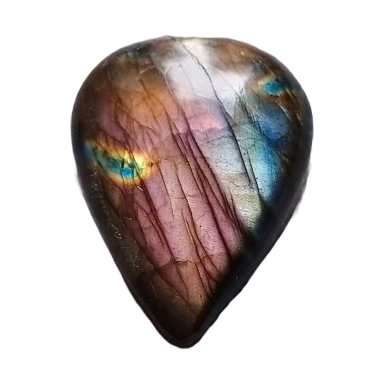 Cabochon labradorite violette véritable de qualité supérieure en forme de poire 32 mm
