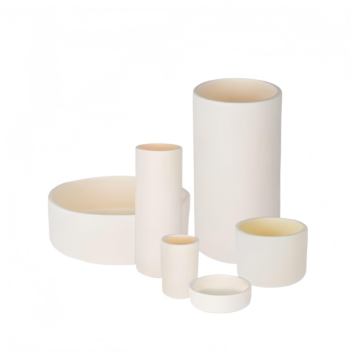 円筒形アルミナるつぼ 30ml - 180ml アルミナセラミックるつぼ 円筒形 Al2O3 99% 純度 コランダム製錬るつぼ(1