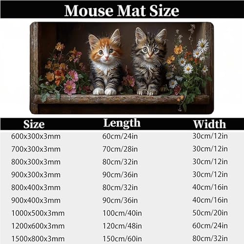 Tapis de souris chat étanche avec base antidérapante en caoutchouc - 7