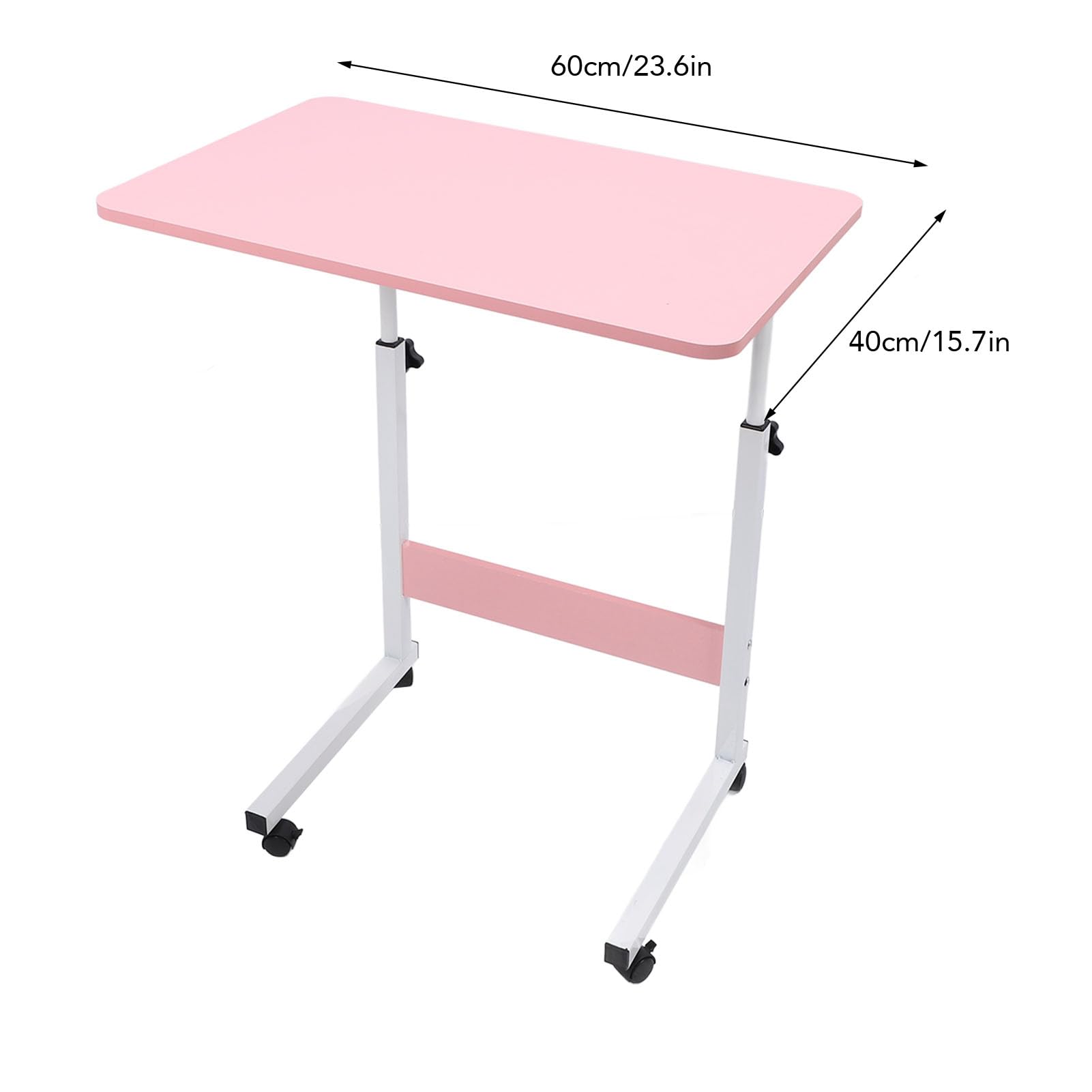 Yctze Mesa de Cama con Ruedas, Mesa de Cama Móvil de Madera con Altura Rodante, de Móvil, Auxiliar en Forma de C, Carro para Computadora Portátil de Altura, con Ruedas para Computadora Portátil,