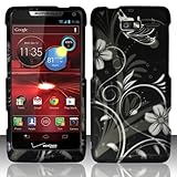 For Motorola Droid RAZR M 4G LTE XT907 (Verizon) Rubberized Case Cover Skin - White Flowers