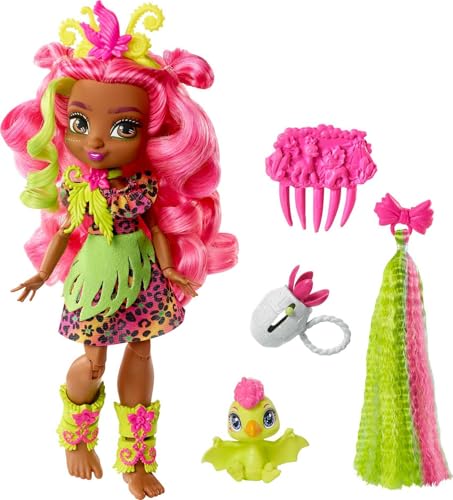 Muñeca Fernessa Mattel Cave Club con accesorios y dinosaurio miniatura 1