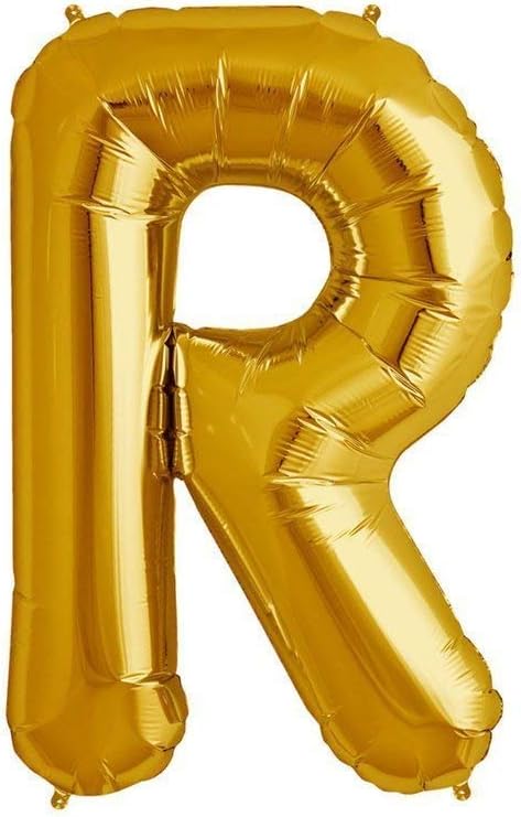 ToyNext Alphabet Foil Balloon(16 Inch) for Birthday Decoration,Baby Shower,Wedding,Festival,Party, foil Balloon Golden Color (Alphabet - R)