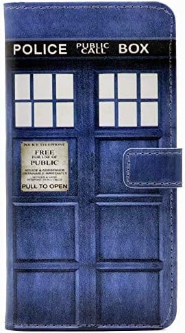 YHB iPhone XR Case, Doctor Who Tardis Pattern Leather Wallet Credit Card Holder Flip Stand Cover for Apple iPhone XR 6.1 Inch (2018 Release)