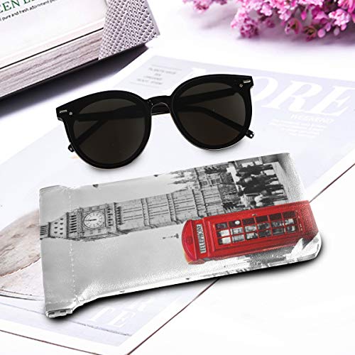Zzaeo Vintage London Big Ben Red Telephone Booth Sunglasses Pouch Squeeze Top Portable Microfiber Leather Eyeglass Case Accessories For Women Girl #TOP3