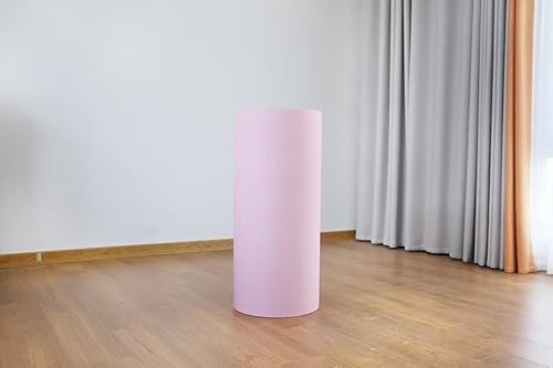Miniatura 2 de Cubiertas de pedestal redondas de color rosa carne sólida para fiesta de cumpleaños, cubierta de zócalo rosa, cubierta de cilindro redondo de tela