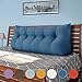 VERCART Cuscino a Cuneo da Lettura per Schienale, Cuscino Antireflusso per Letto, Cuscino per Gambe Lombare di Supporto da Divano, Grande Testata Letto Biancheria Blu 160cm