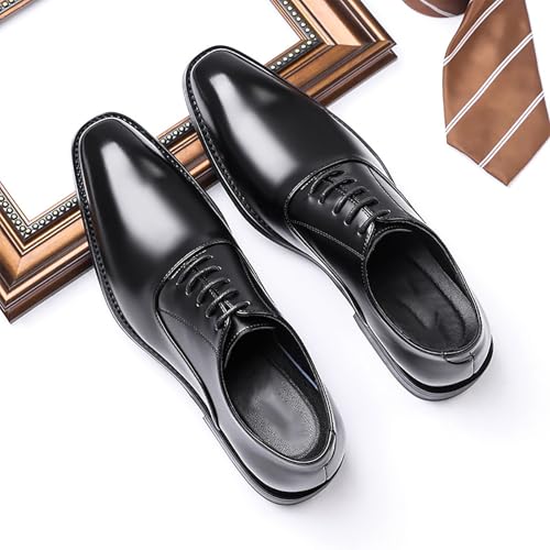 Genuine Leather Shoes Mens Dress Elegant Business Shoe， Genuine Leather Men's Business Casual Shoes Oxford Wedding Oxfords3