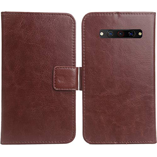 Gukas Flip PU Case para ZTE Nubia Z20 6.42' Funda De Carcasa Cartera De Cuero Billetera Cover Piel (Marrón)