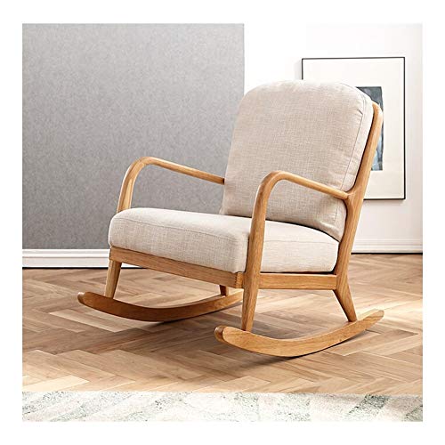 Pig Middle I Relax Rocking Lounge，Rocking Chair Light Beige Rocker Relax Chair Lounge Chair Recliner Relaxing Chair Linen Y-29