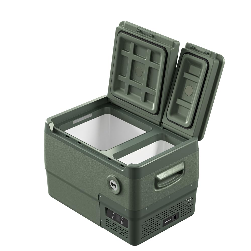 DX30 Pistachio lodówka kompresorowa 30 l – mobilna lodówka i zamrażarka, sterowanie za pomocą aplikacji, Dual-Zone, 12/24 V i 230 V, cicha i energooszczędna, idealna na kemping, do samochodu i na