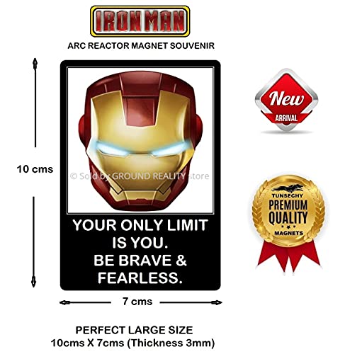 Image of Ironman Nanotech Helmet with Motivational and Inspirational Quotes Waterproof Digital Picture Magnet. Large Size 10cmsx7cms; Multi Color 1 Piece Ironman Office Fridge Magnet Souvenir (AV-45)