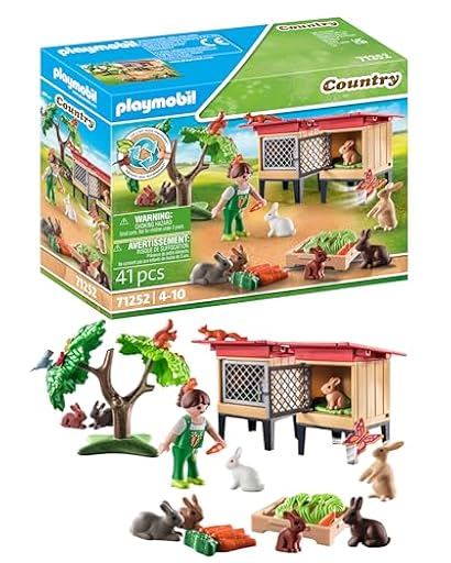 PLAYMOBIL Country 71252 Conejera, Animales para la Granja ecológica, Juguetes sostenibles para niños a Partir de 4 años | Ya disponible en tu tienda friki favorita! En mundofriki.es!
