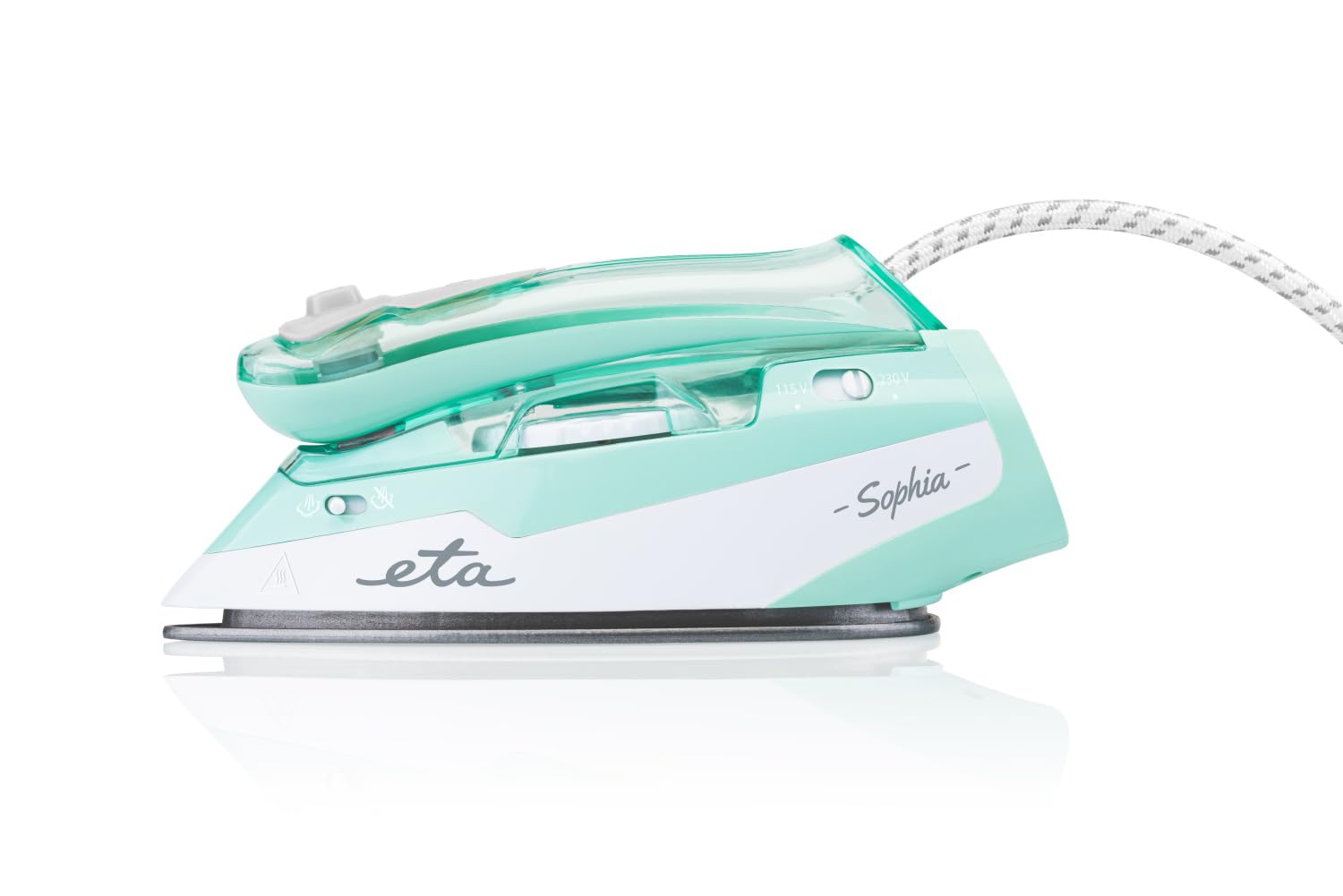 ETA Ferro da stiro a vapore da viaggio Sophia I 1 100 W I colpo di vapore 50 g/min I suola in ceramica I manico a clip I doppia tensione I leggero 710 g e compatto I turchese
