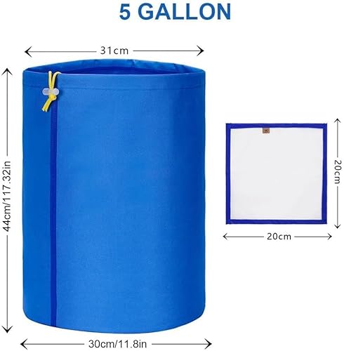 TOOSOAR 5 Gallonen Bubble Bags (8er Set) – Filterbeutel für Pflanzenrestextraktion, 420 Mesh, 25-220 Mikron Filterpräzision, 2MM Dicke, ≤200°C Hitzebeständig, Geeignet für Blumen, Früchte​