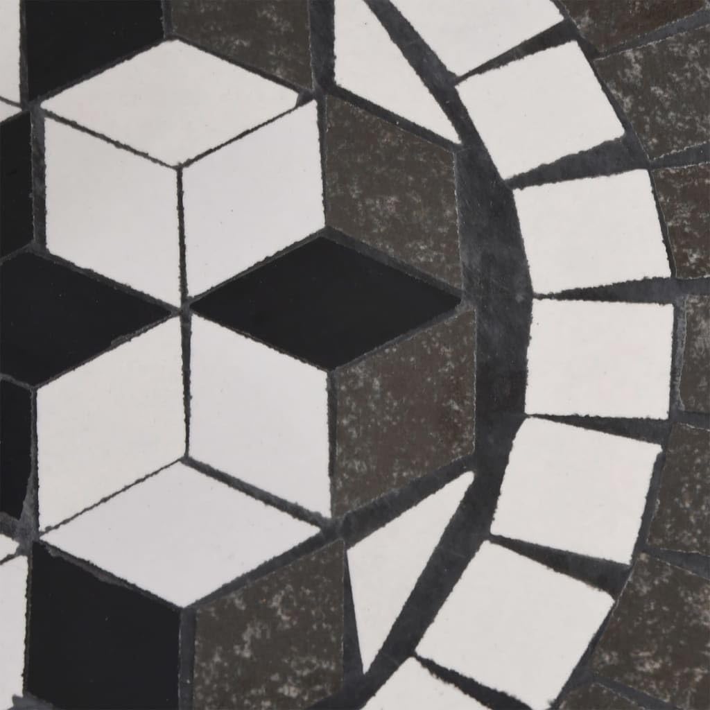 Portaombrelloni rotondo nero bianco 12 kg, robusto supporto per ombrellone Patio in ferro con superficie in ceramica, supporto per ombrellone da esterno regolabile per giardino, terrazza e balcone